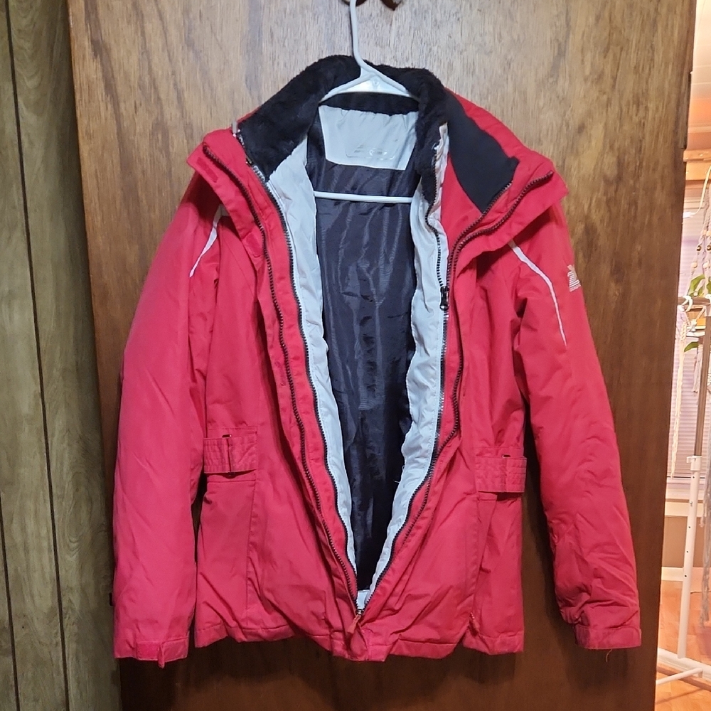 2 in 1 Pink and White Winter Jacket with Black Lining. Not New.